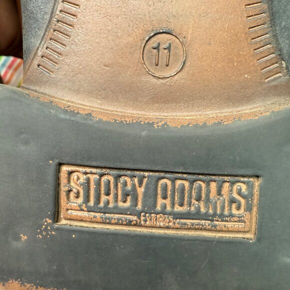 Stacy Adams Brown Leather Mens Dress Shoes Size 11M slip- on loafer - Picture 5 of 9